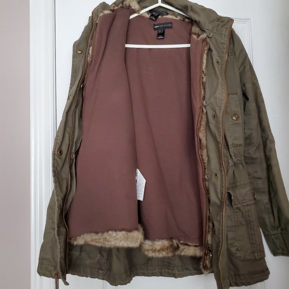 MANGO Olive Green Military Jacket + Faux Fur Vest - Picture 3 of 15